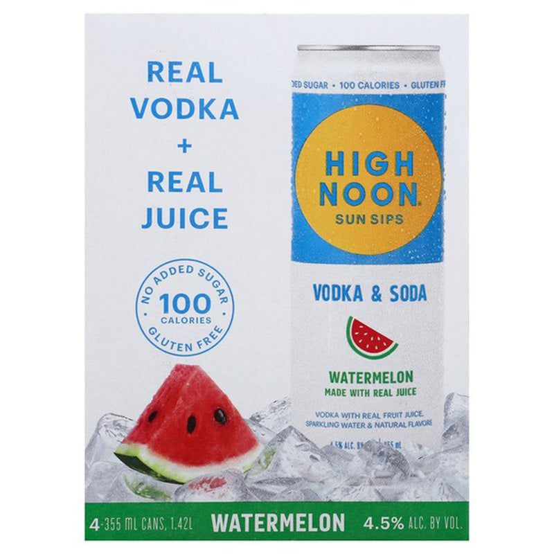 High Noon Hard Seltzer Watermelon 4pk Cans (355ml)