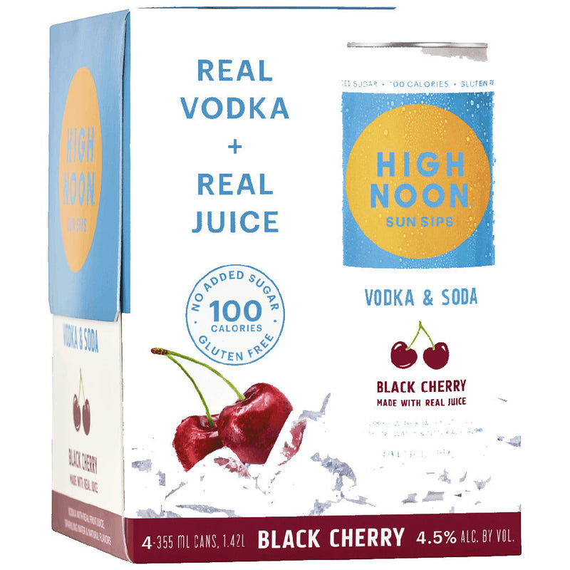 High Noon Hard Seltzer Black Cherry 4pk Cans (355ml)