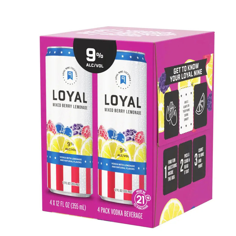 Loyal Nine Mixed Berry Lemonade 4 Pack Cans (355ml)