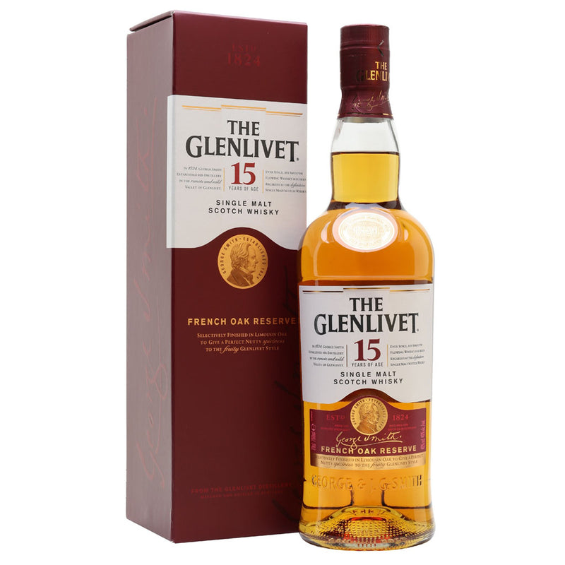 The Glenlivet 15 Year Old French Oak Speyside Single Malt Scotch (750ml)